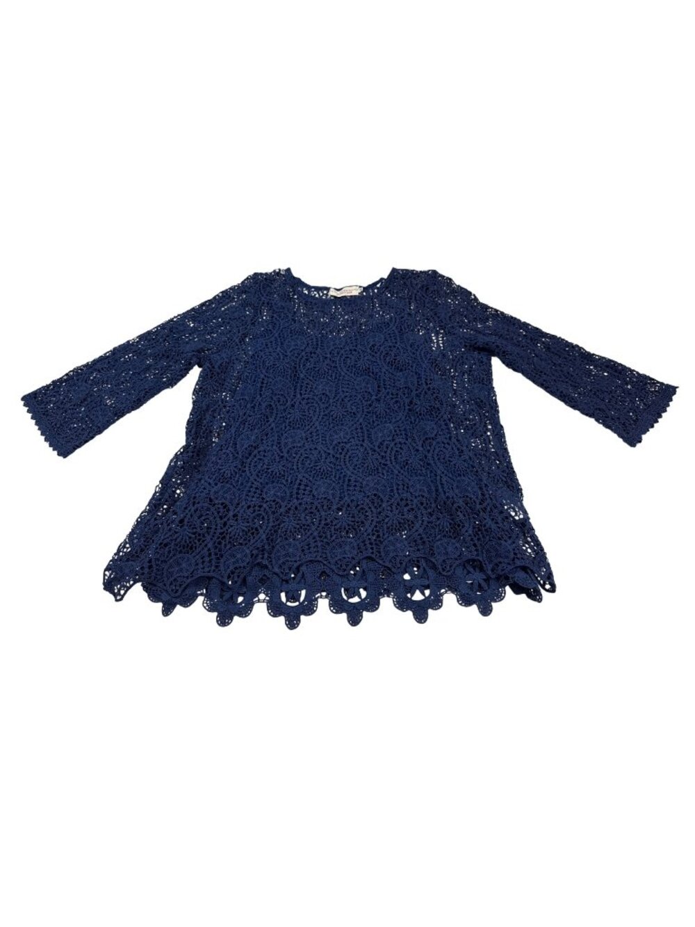 4 Love and Liberty / Johnny Was Navy Lace Detail Tank Top Set XS (X912)